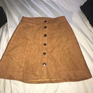 Suade button up skirt